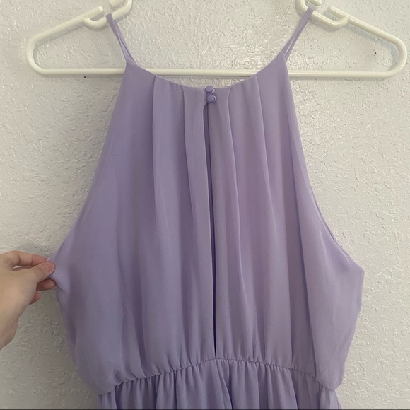 lush blouson chiffon skater lavender dress - Picture 5 of 6